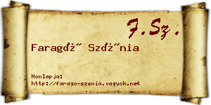 Faragó Szénia névjegykártya
